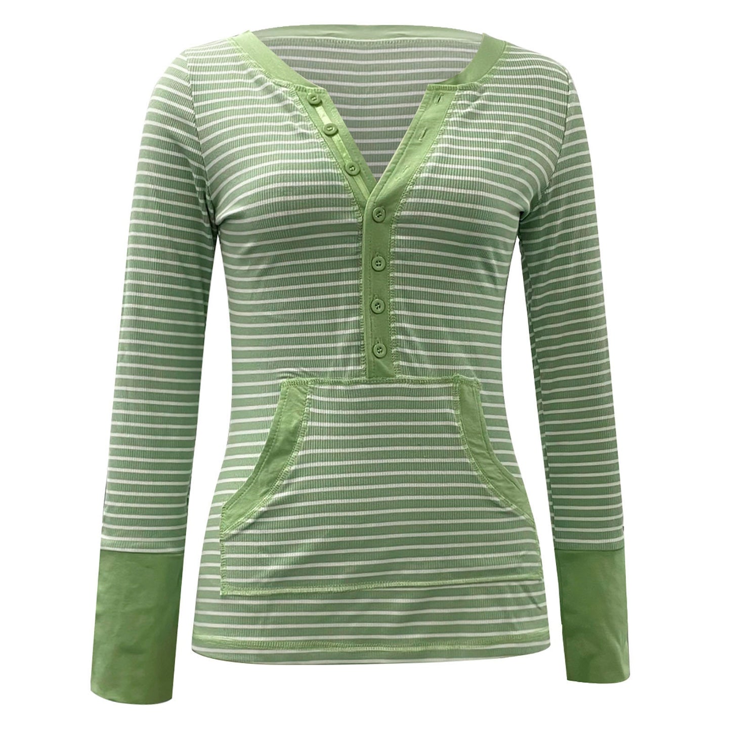 maoxiangshop outfit inspo Autumn and Winter Single-Breasted Knitted Striped Long-Sleeved T-shirt Deep V-neck Hot Girl Tight Sexy Top Female