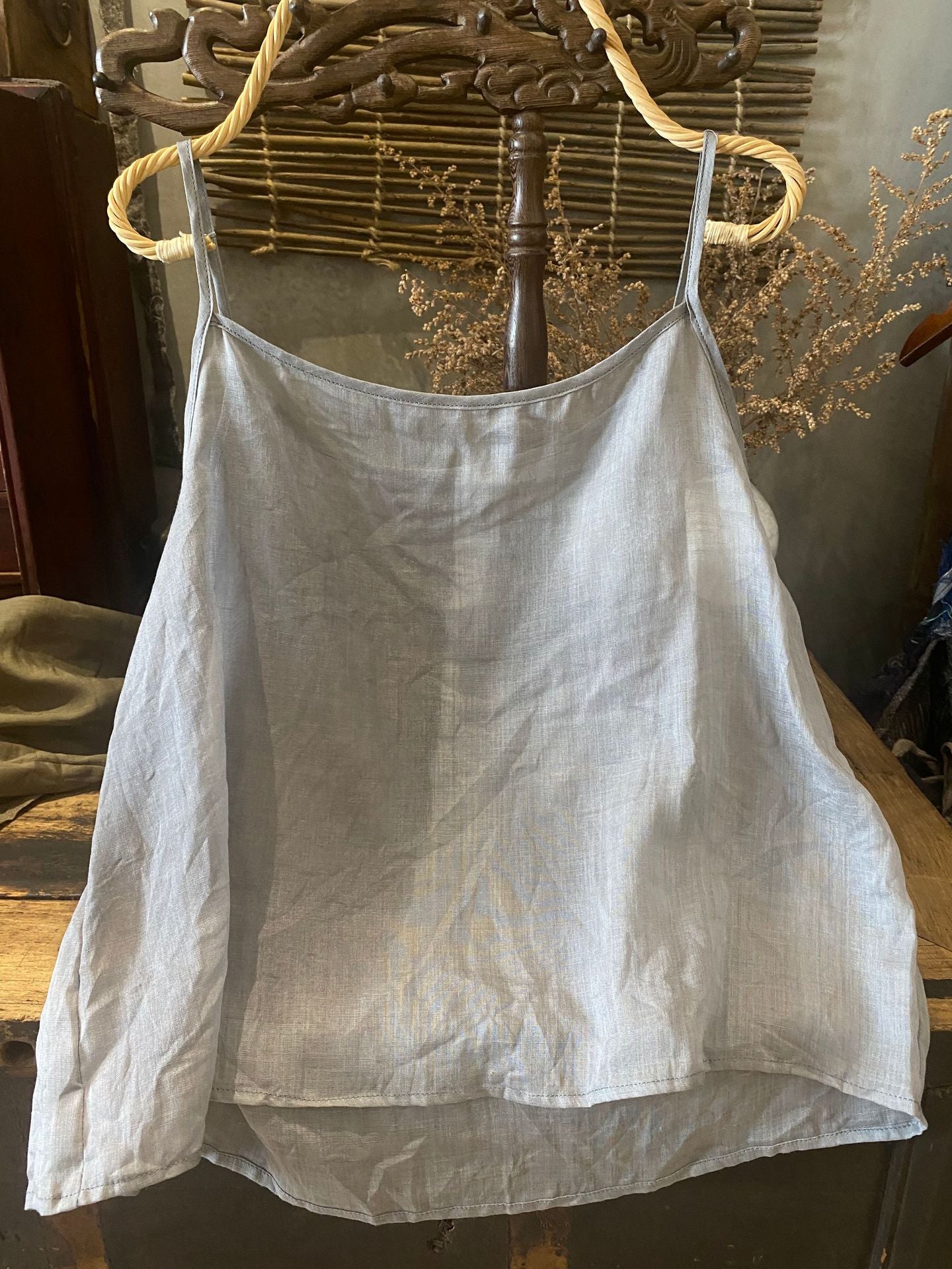 2025 22/6 small main sling, summer literary and retro ramie light and thin inner with short multi-color sling