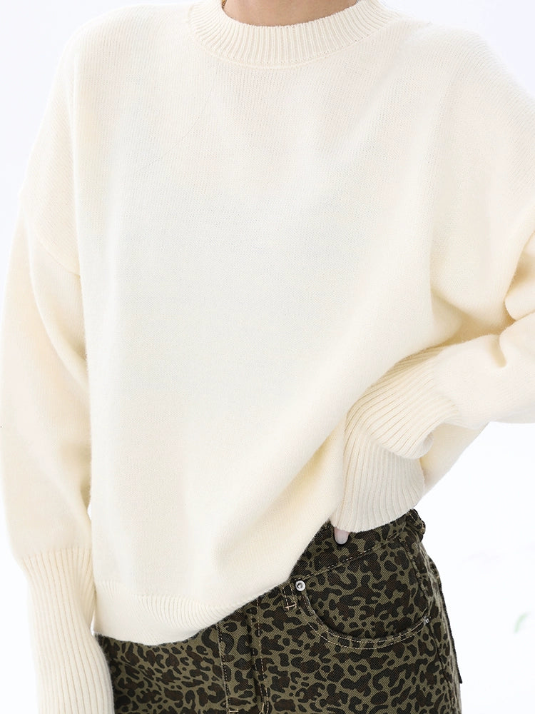 's new Chinese-style bundle windproof design sense long-sleeved sweater autumn and winter new solid-color versatile bottoming top women
