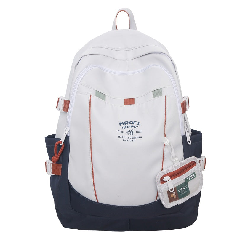 2025 Contrasting colors, simple and large-capacity backpacks, versatile new trendy backpacks, fashionable and casual commuting, double shoulders, student schoolbag, women