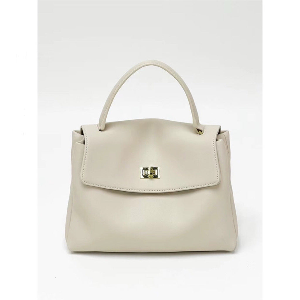 2025 Textured soft cowhide handbag summer new retro small square bag versatile fashion shoulder bag messenger women's bag women's bag
