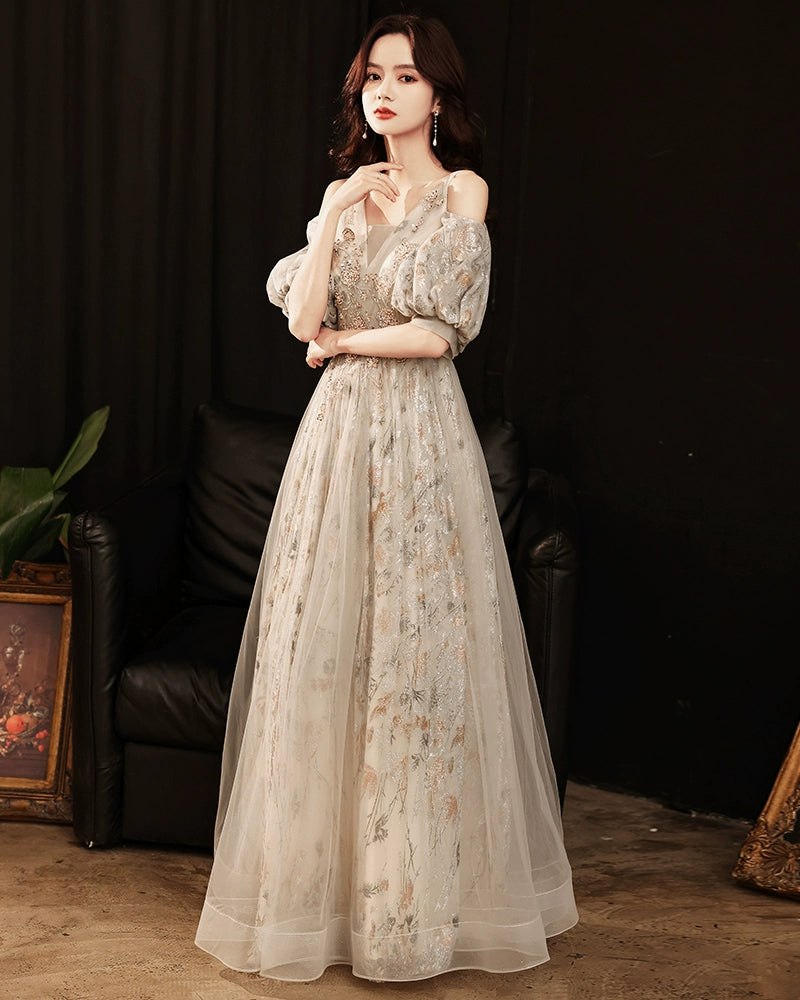 Evening dress women new high-end banquet temperament long fairy host high-end atmosphere elegant sexy