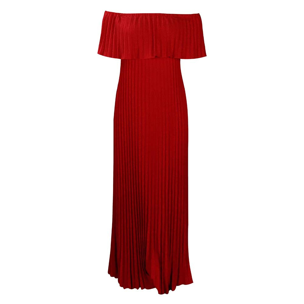 2025 D257 popular summer new women's clothing New sexy off-the-shoulder chest wrap pleated party 2025 dress