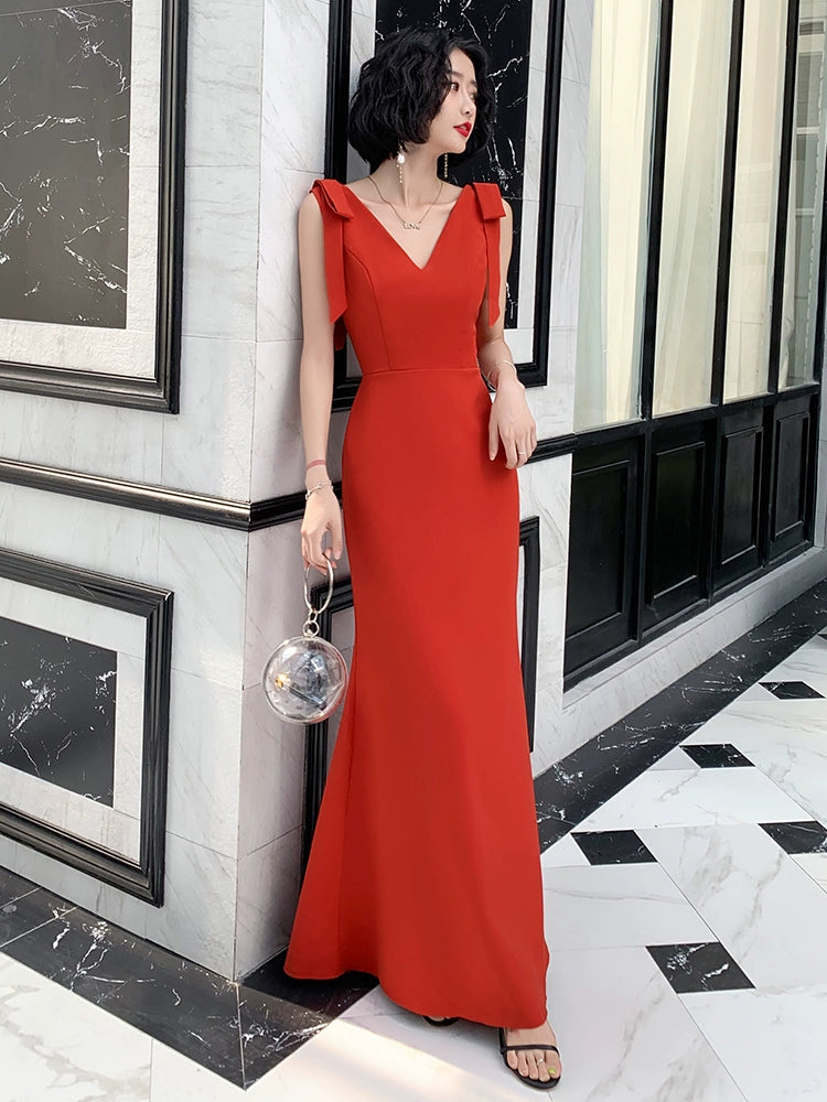 Evening dress dress women's new banquet temperament long noble simple generous high-end atmospheric elegant dress