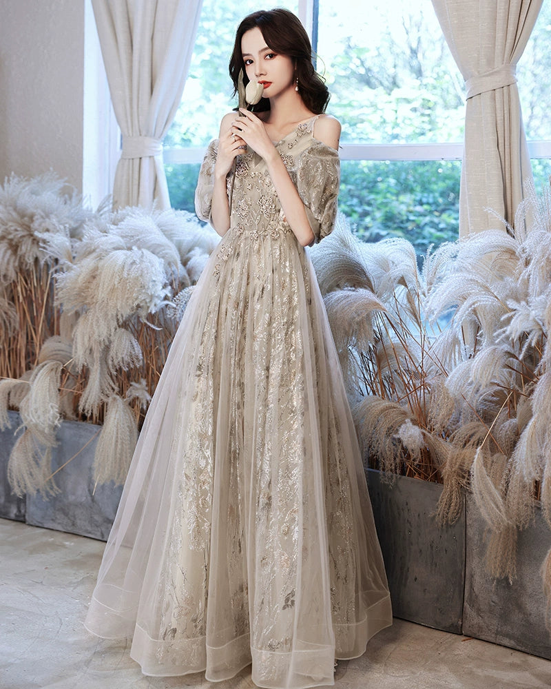 Evening dress women new high-end banquet temperament long fairy host high-end atmosphere elegant sexy