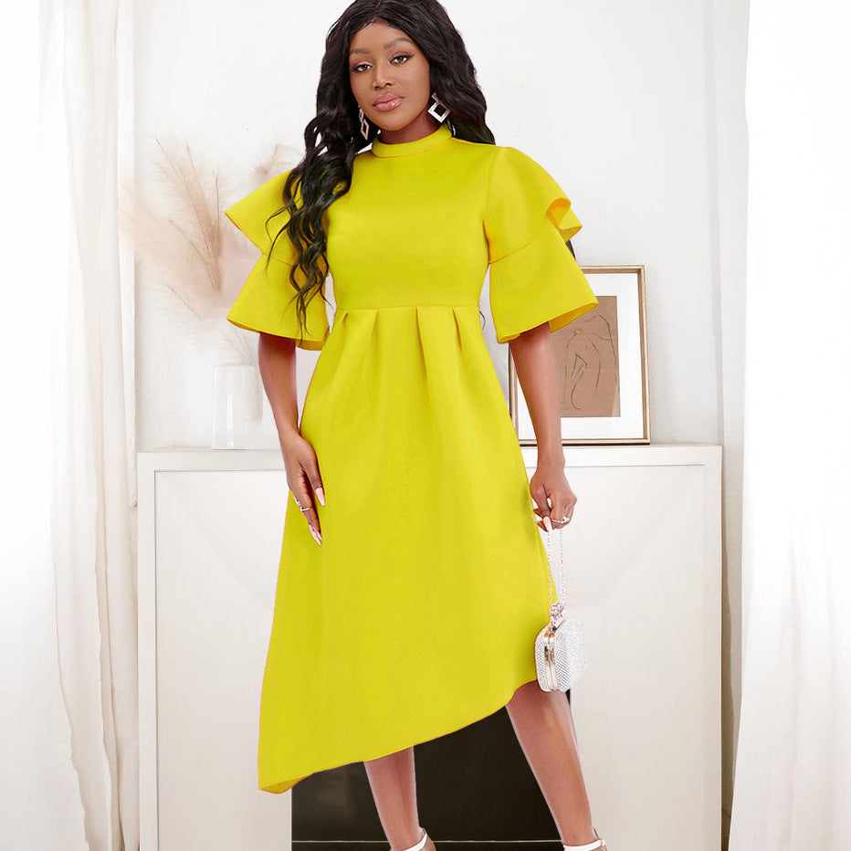 2025 Hot trade large-size women's clothing popular summer New new fashionable and elegant double-sleeved banquet evening dress New dress