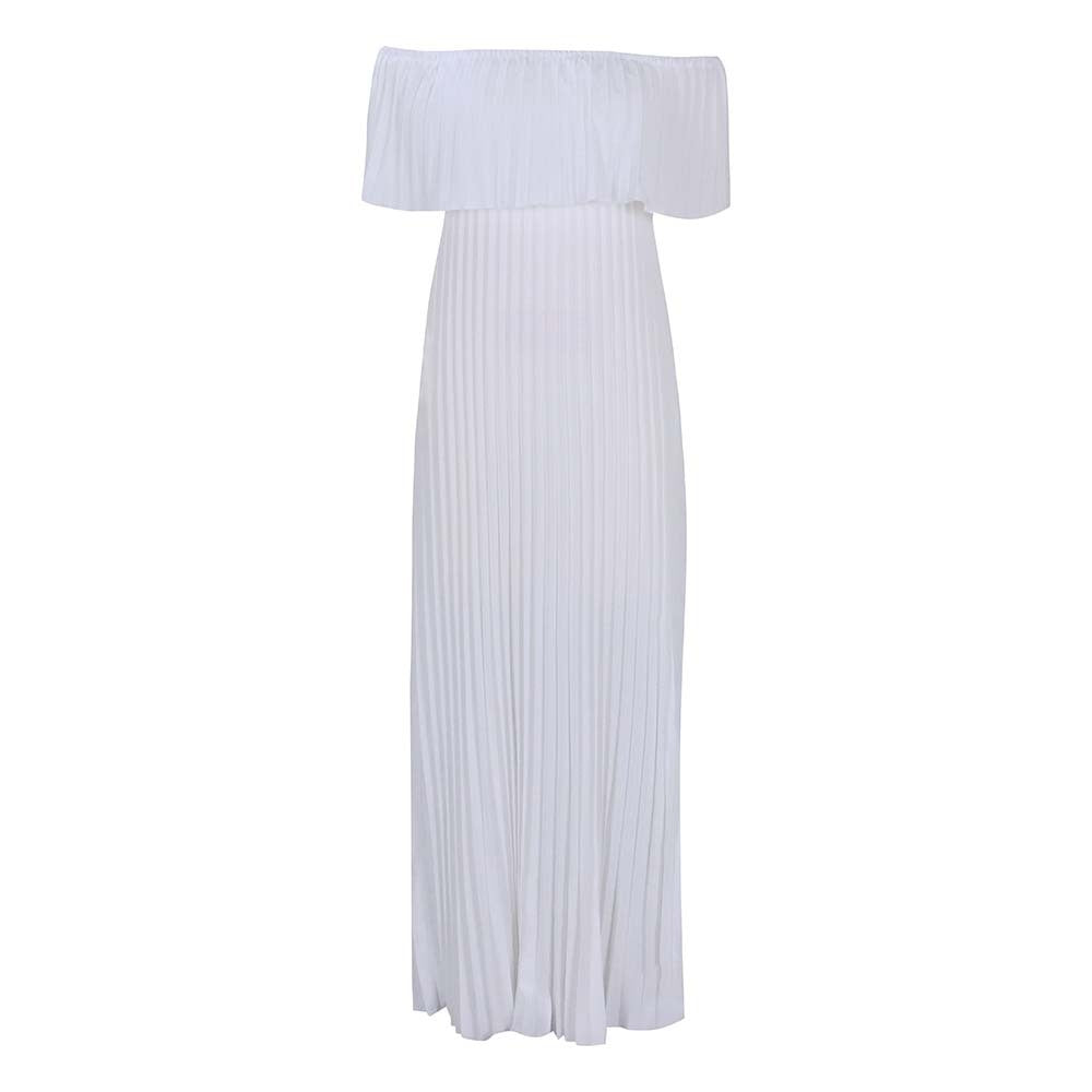 2025 D257 popular summer new women's clothing New sexy off-the-shoulder chest wrap pleated party 2025 dress