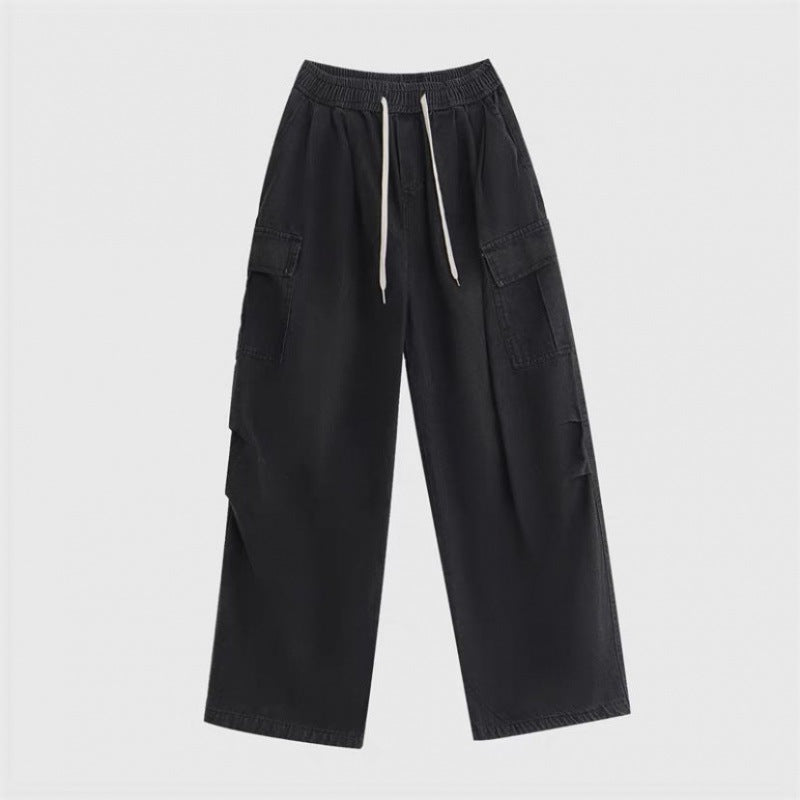 maoxiangshop-shop summer outfits men Jinbukang Japanese Cityboy Denim Pants Men's Spring and Autumn plus Size Overalls Ins Trendy High Street Ruan Handsome Loose