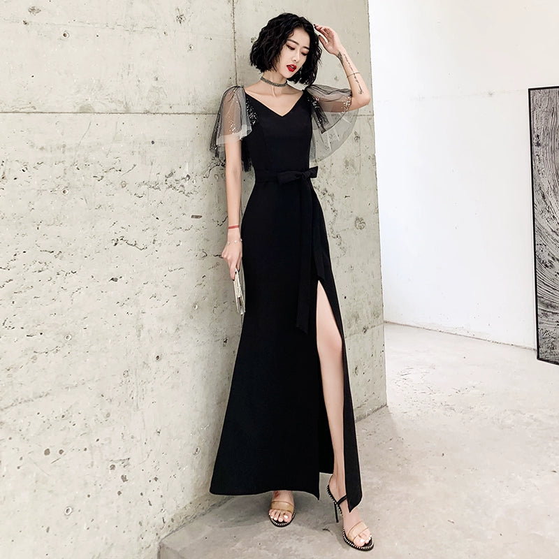 Black evening dress skirt women's new temperament long birthday light luxury niche can usually wear annual meeting host