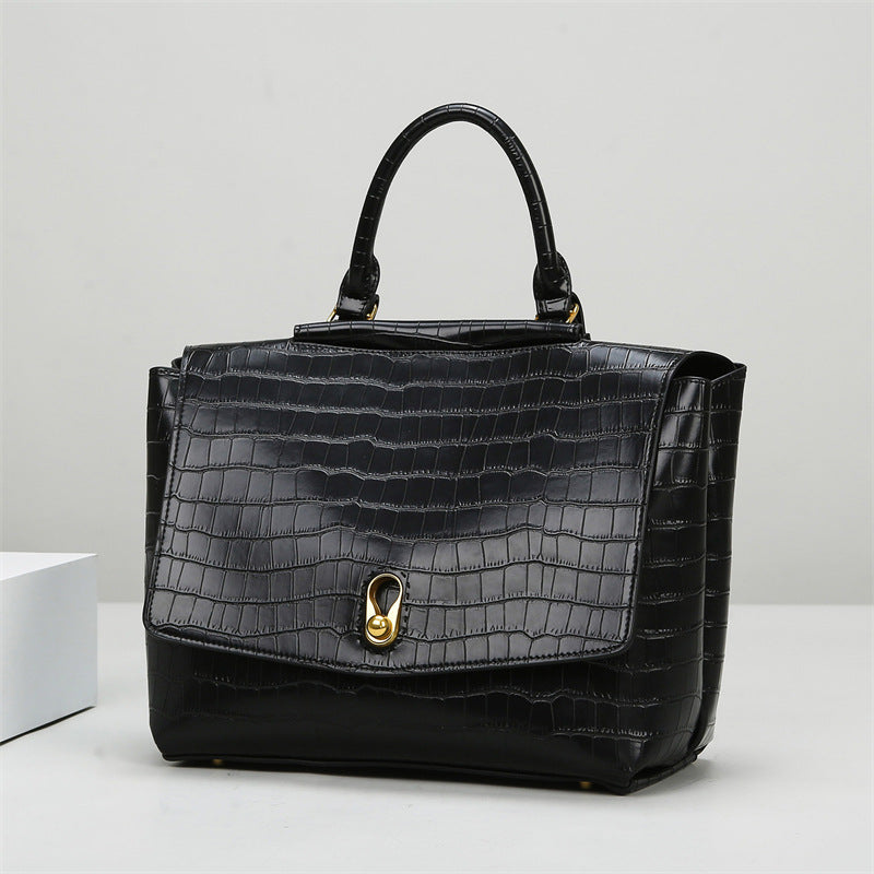 2025 Handbag fashion stone pattern bag women's New hot-selling shoulder bag large capacity simple commuter tote bag