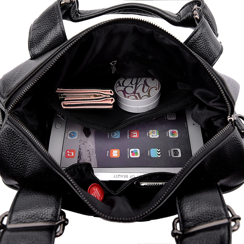 2025 handbag fashion temperament shoulder bag women's trend soft leather large-capacity pillow bag commuter women's tote bag
