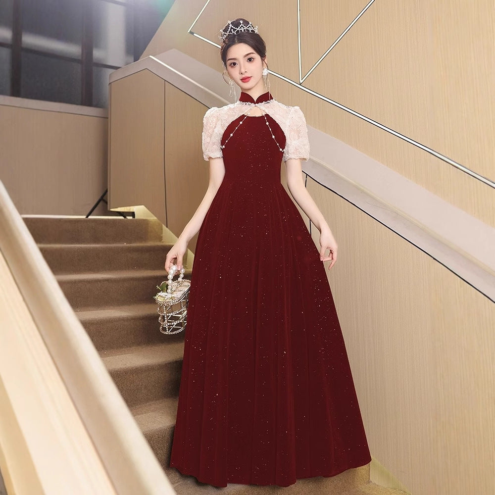New Chinese toasting clothes 2025 new bridal wedding advanced sense engagement banquet dress dress women's red wedding dress spring and summer
