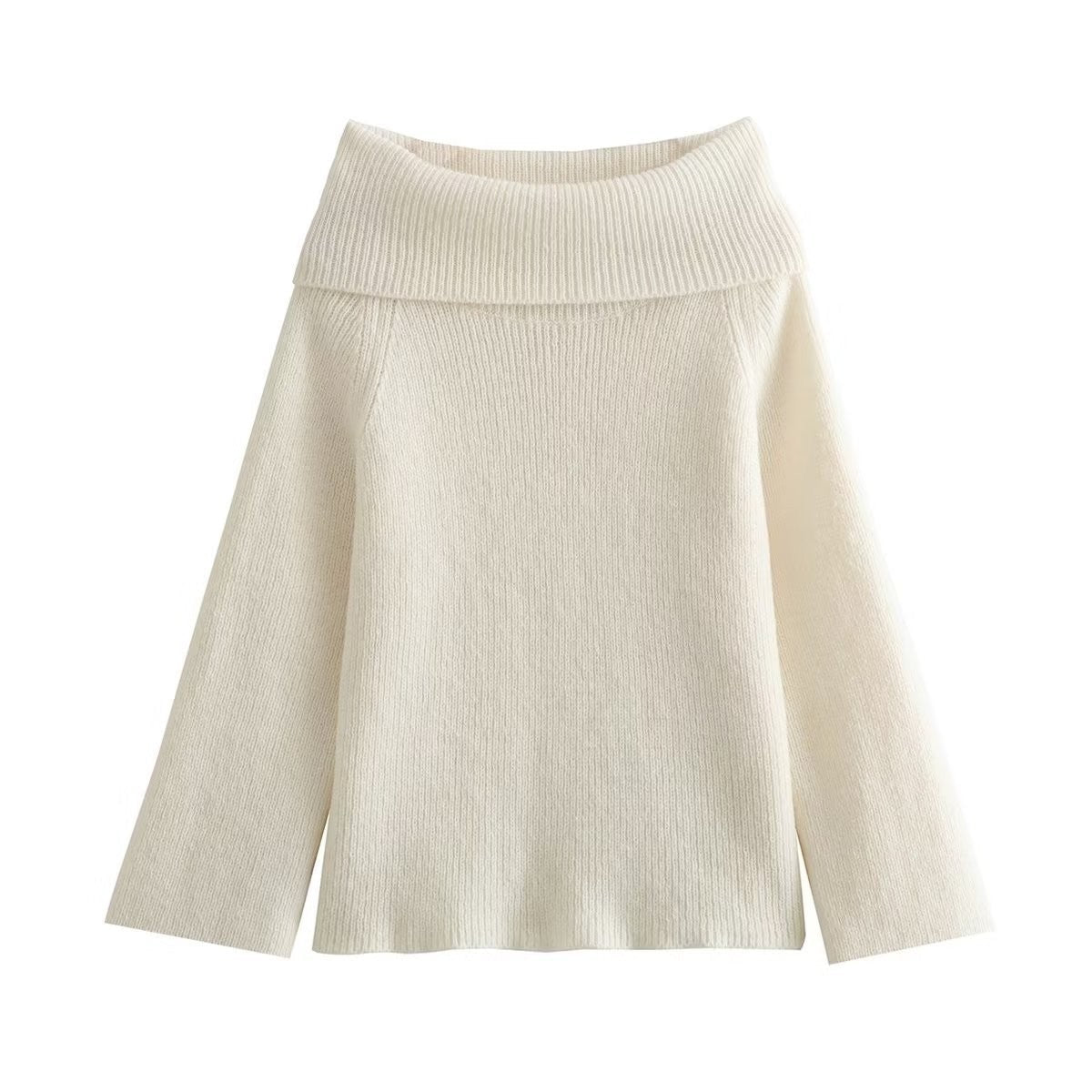 college fall outfits Women's Clothing Autumn and Winter New Fashion 4-Color Right-Angle off-Neck Sweater Top