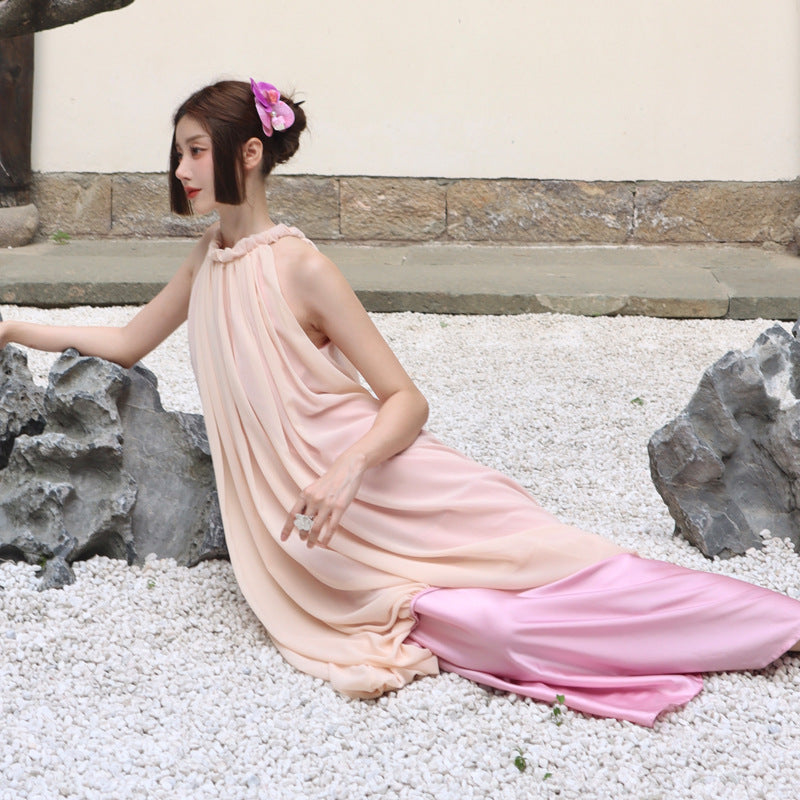 2025 New Chinese style national style neck dress summer high sense temperament fairy dress seaside photo beautiful holiday dress