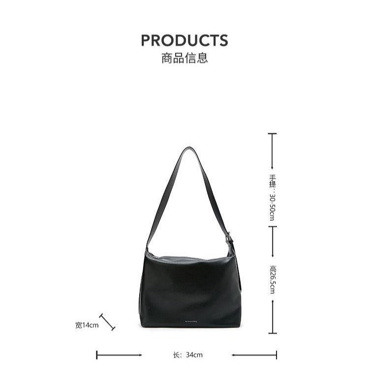 MAOXIANGSHOP 2025 Retro black commuter bag women's 2025 trendy fashion Korean simple large-capacity tote bag girls messenger bag