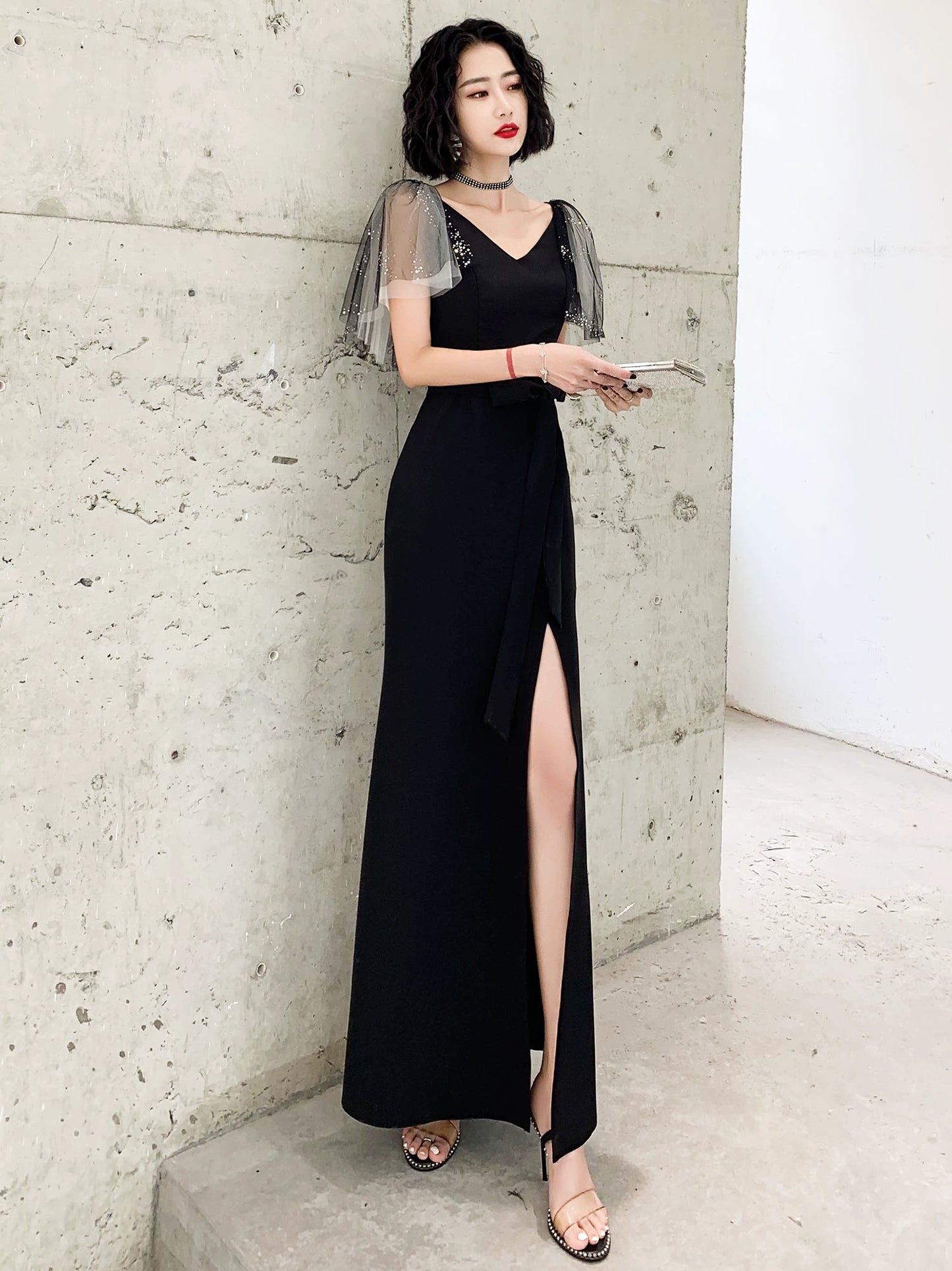 Black evening dress skirt women's new temperament long birthday light luxury niche can usually wear annual meeting host