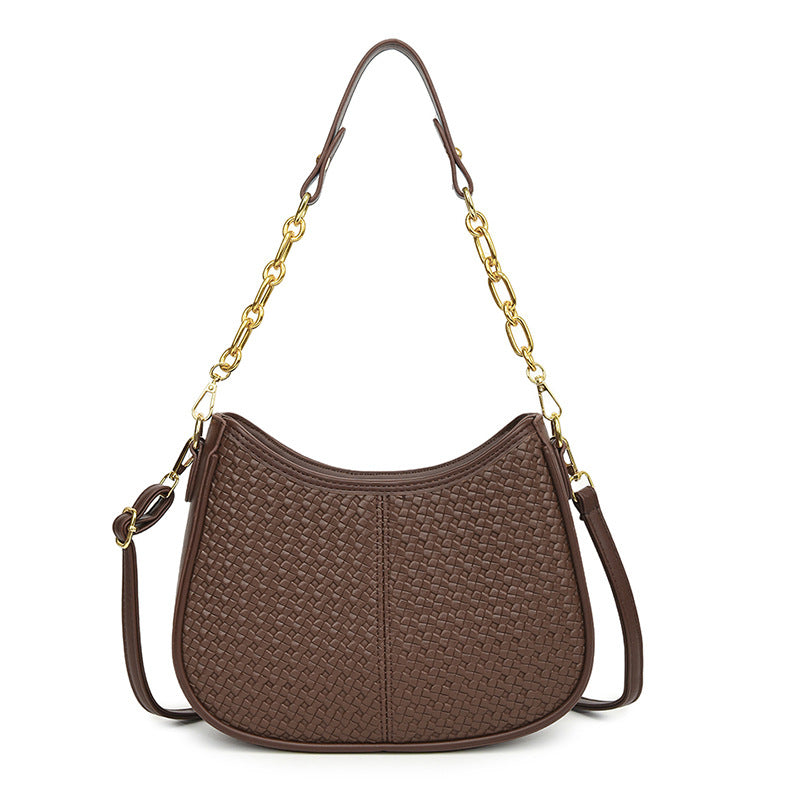 2025 Shoulder bag New woven chain Underarm bag Autumn and winter women's high-end messenger bag Casual daily commuter women's bag