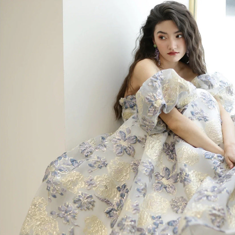 Style evening dress women's 2025 new temperament banquet adult host light luxury niche New dress graduation