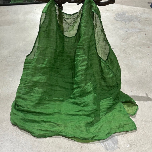 2025 23/3 minor, literary and simple spring and summer ramie light hand-sewn thread pullover vest