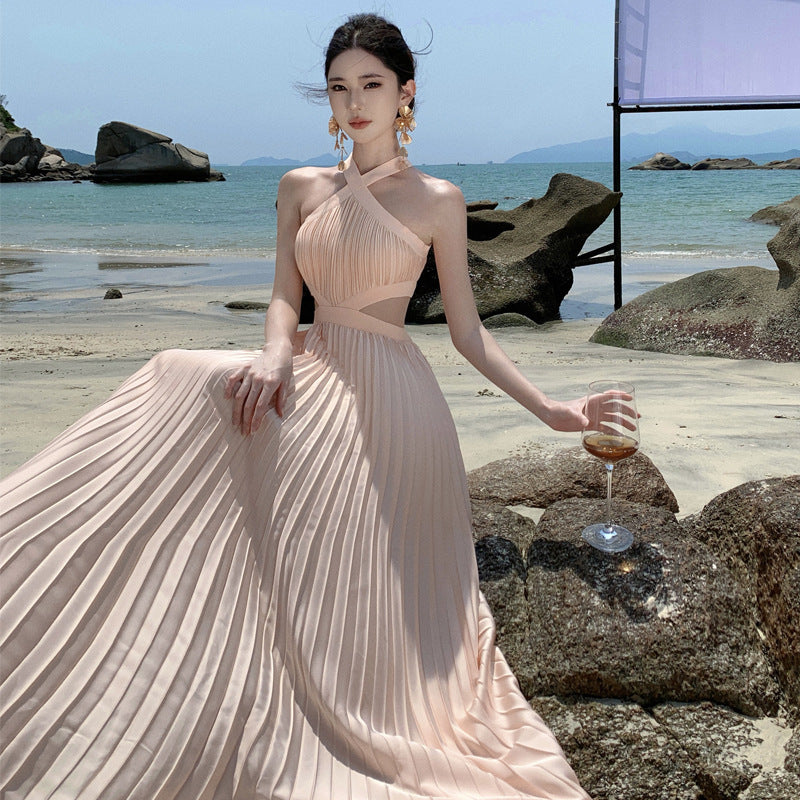 2025 Birthday party light dress women's seaside vacation beach dress high-end 2025 dresses can be worn for parties