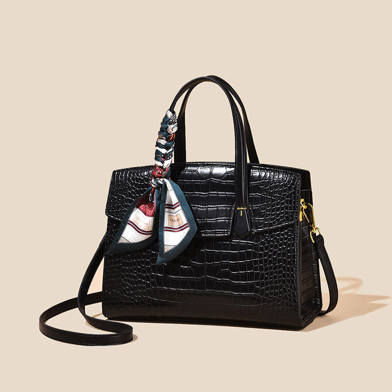 2025 Handbag hot-selling crocodile pattern bag women's fashion large-capacity high-end shoulder bag daily commuter bag