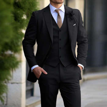 maoxiangshop-shop man outfit 2024 New Business Casual Men's Three-Piece Suit Bridegroom Suit Men's Wedding Banquet plus Size Suit Men