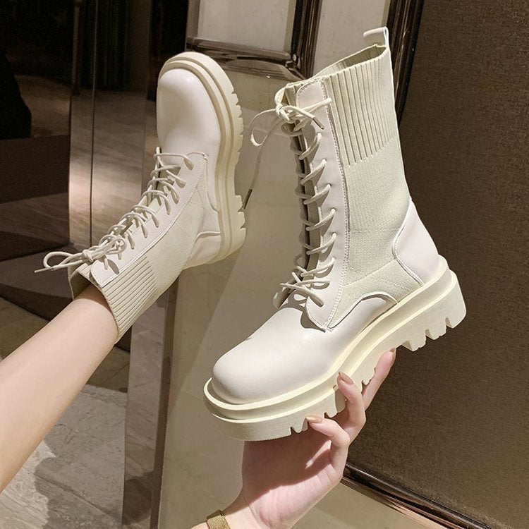 2025 High-heeled fashion versatile women's popular autumn and winter new thick-soled high-end fried street short boots
