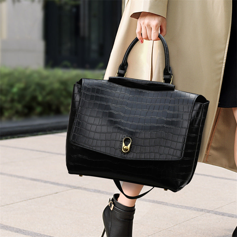2025 Handbag fashion stone pattern bag women's New hot-selling shoulder bag large capacity simple commuter tote bag