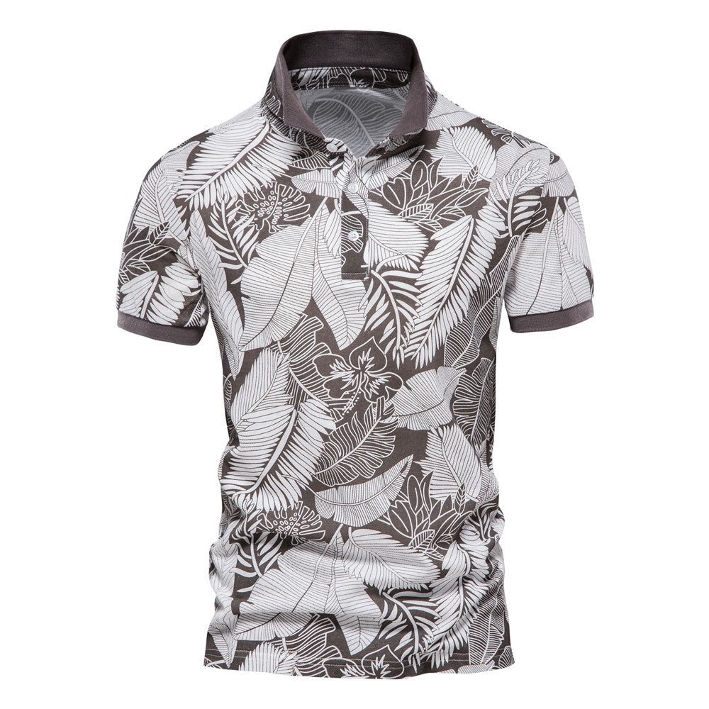 MAOXIANGSHOP 2025 summer new Popular trade supply printed POLO shirt spot men's short-sleeved lapel Popularan size T-shirt