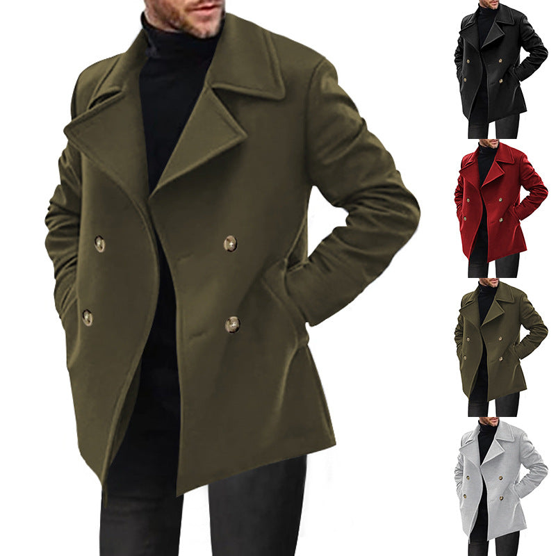maoxiangshop-shop men’s fashion Men's Trench Coat Spring and Autumn Men's Coat Mid-Length Casual Men's Coat