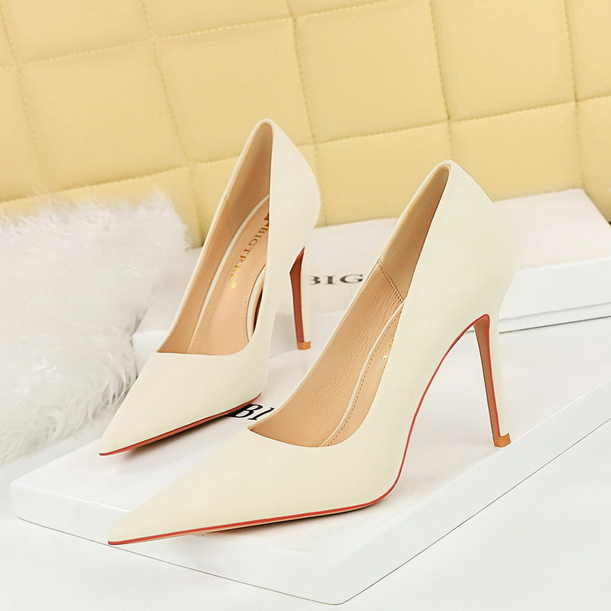 1198-1 Retro 2025 fashion and sexy nightclubs show thin banquet high heels women's shoes thin heels light mouth pointed single shoes