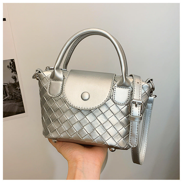 MAOXIANGSHOP 2025 Early autumn new imitation woven women's bags, dumpling bags, high-end textured handbags, versatile single shoulder messenger bags, New explosion