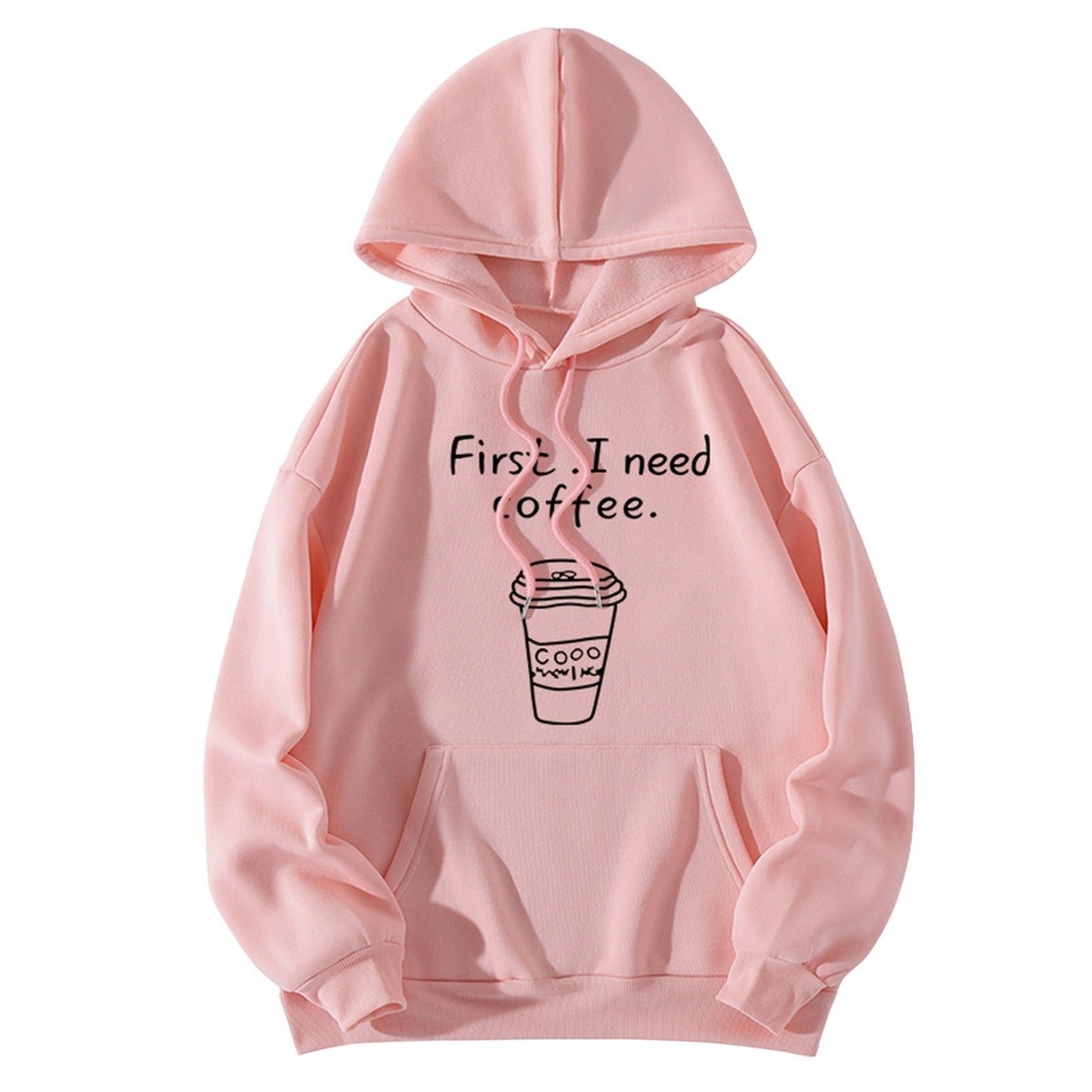 maoxiangshop Sweatshirt Plus Size Sweater Printed New Loose Comfortable Top Women's Colorful Pattern Printed Rope Hooded Sweater