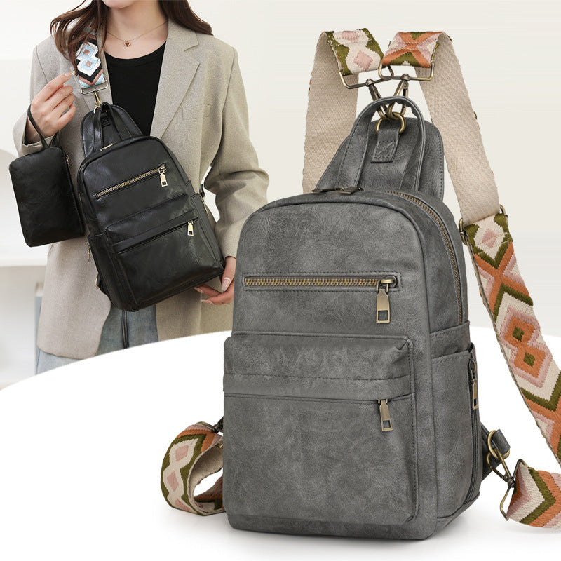 MAOXIANGSHOP 2025 popular new women's backpack, 2025 retro fashion women's bag, hot-selling commuter breast bag, backpack.