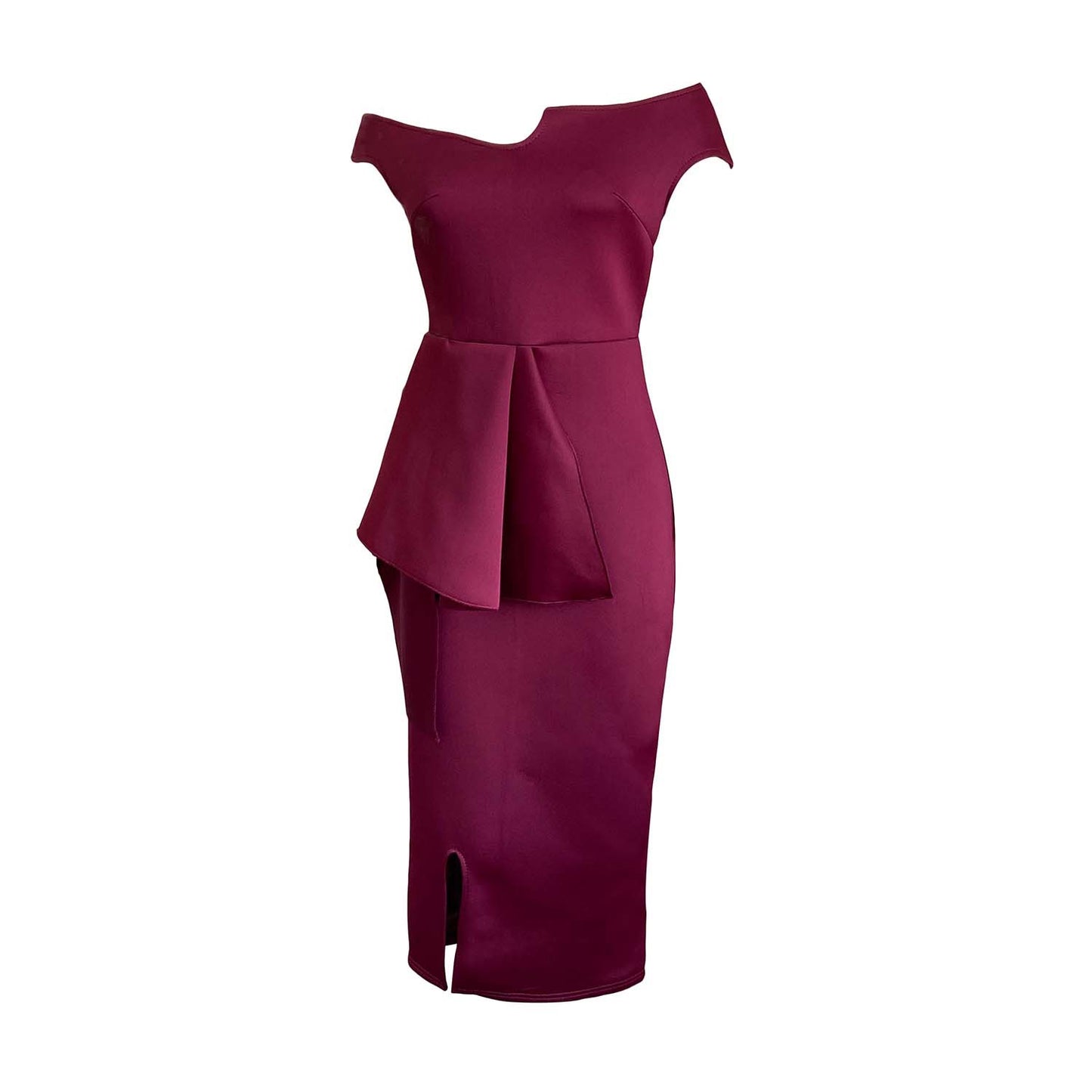 2025 D214 2023 Summer Short Sleeve Hip Wrap Solid Color Split End OL Off Shoulder 2025 Dress Cross-border Dress Dress