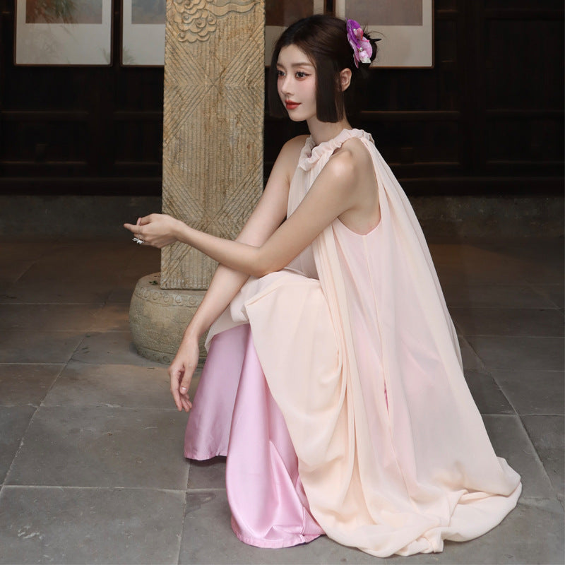 2025 New Chinese style national style neck dress summer high sense temperament fairy dress seaside photo beautiful holiday dress