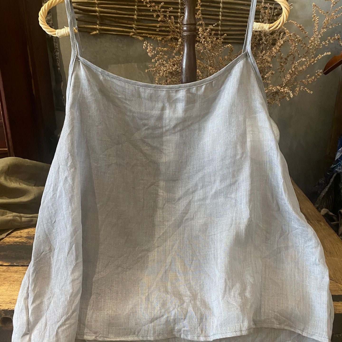 2025 22/6 small main sling, summer literary and retro ramie light and thin inner with short multi-color sling