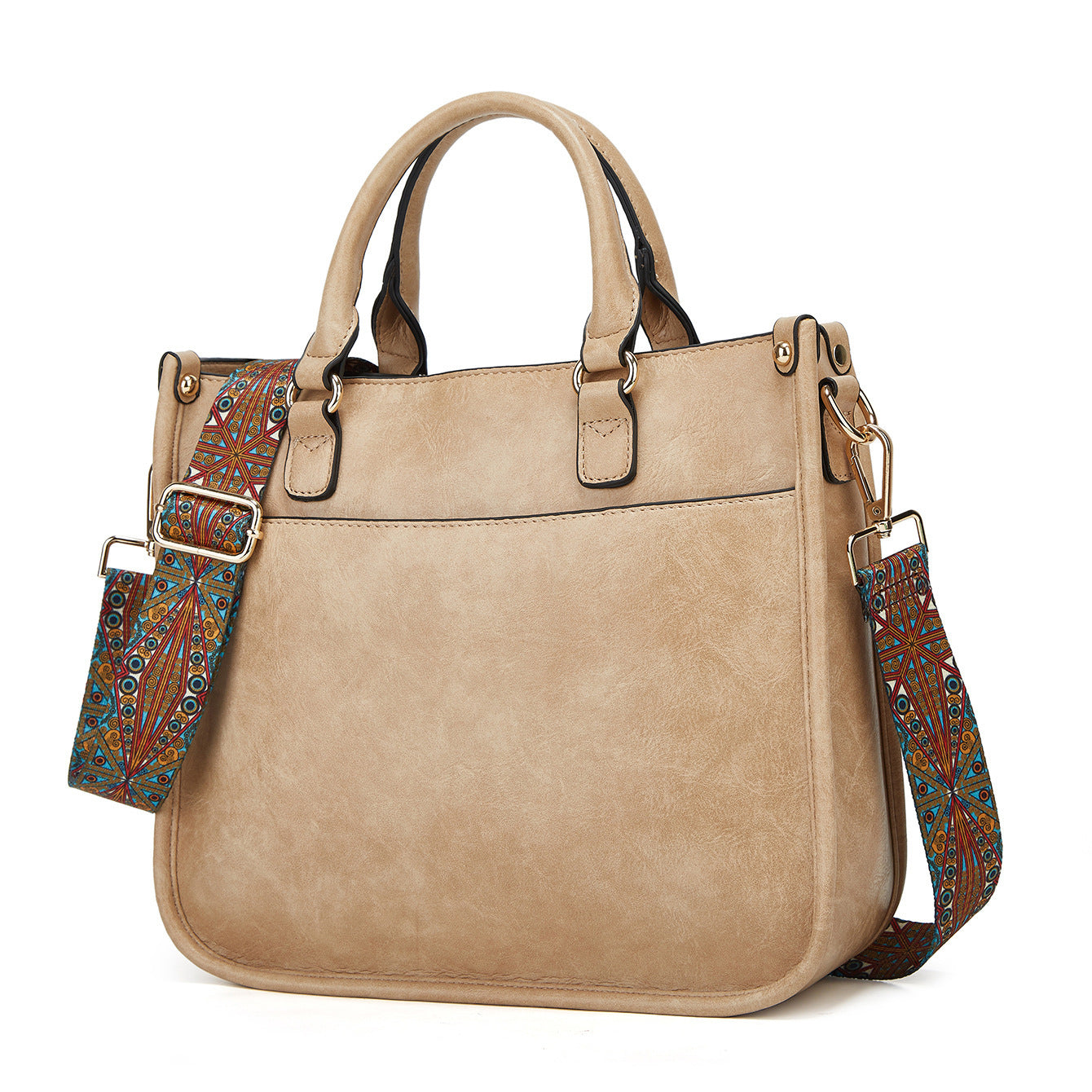 MAOXIANGSHOP Hot trade bag women's popular new women's bag 2025 retro tote bag single shoulder casual simple wide shoulder strap messenger bag