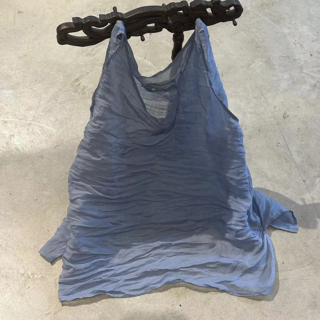 2025 24/3/Xiao Ai/Spring and summer literary and retro clear ramie solid color inner vest
