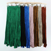 skirt summer women's A-shaped skirt high-end drape elastic waist thin big pendulum fashionable versatile pleated long skirt