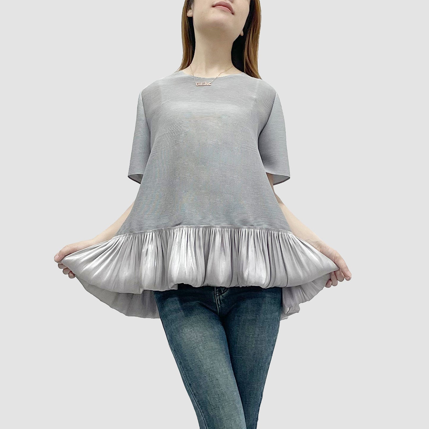 Hot Sale Women's Short Sleeve T-Shirt High Sense Loose Meat Cover Fashion Temperament Age Reducing Top