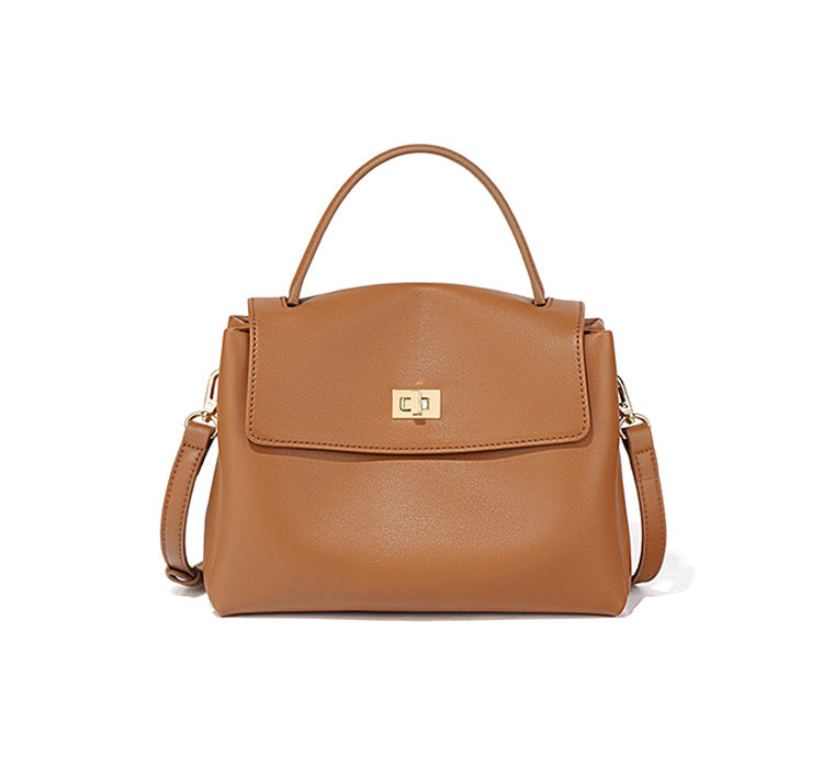 2025 Textured soft cowhide handbag summer new retro small square bag versatile fashion shoulder bag messenger women's bag women's bag