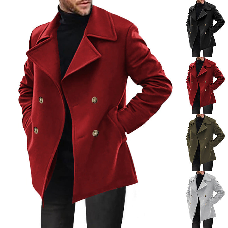 maoxiangshop-shop men’s fashion Men's Trench Coat Spring and Autumn Men's Coat Mid-Length Casual Men's Coat