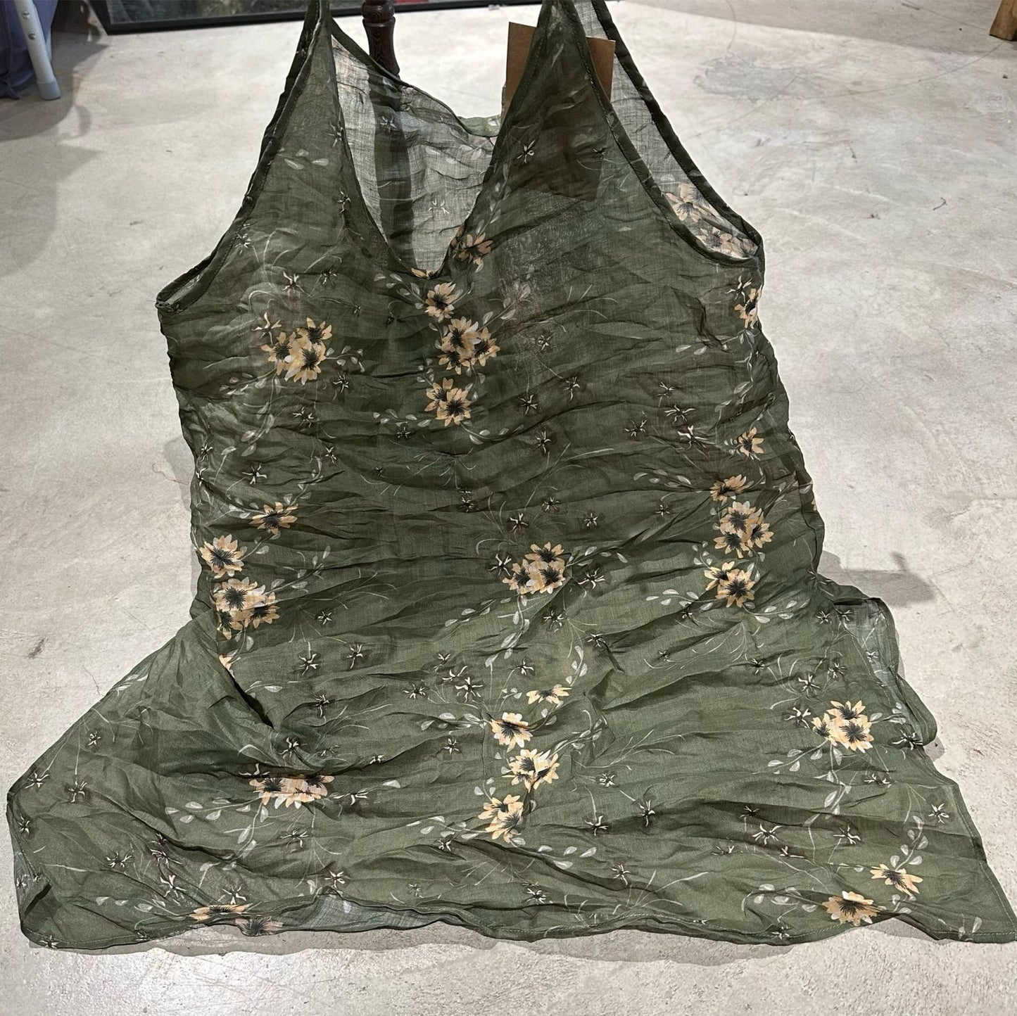 2025 24/2 Plain years are young, early, floral solid color versatile literary and artistic style casual two-color ramie sling