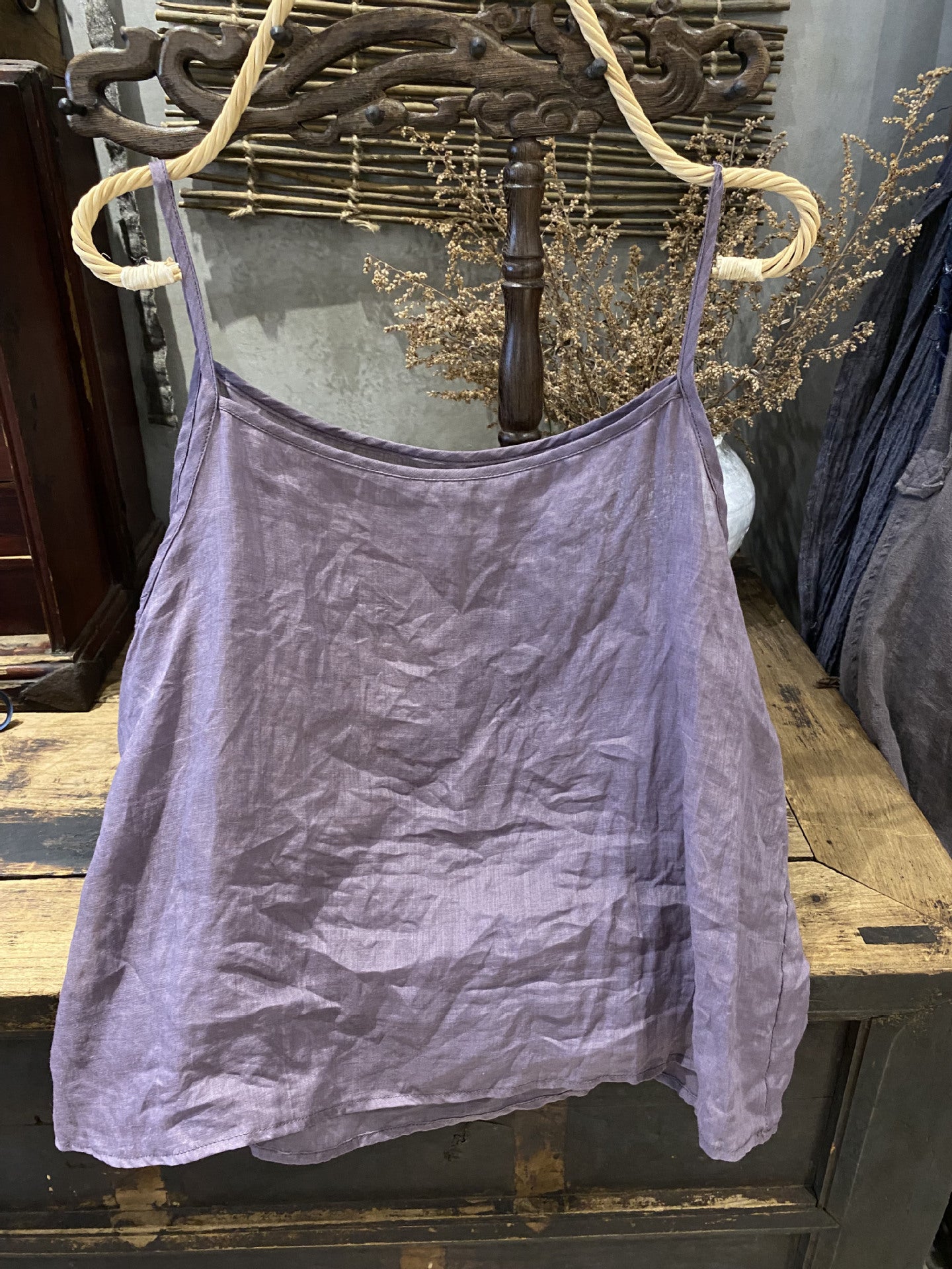 2025 22/6 small main sling, summer literary and retro ramie light and thin inner with short multi-color sling