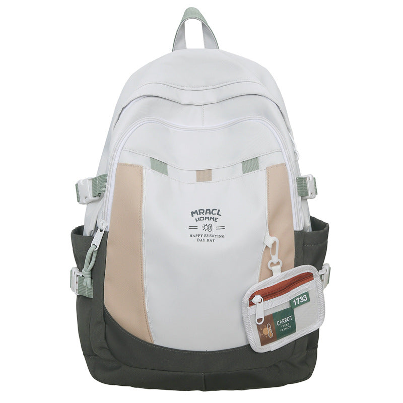 2025 Contrasting colors, simple and large-capacity backpacks, versatile new trendy backpacks, fashionable and casual commuting, double shoulders, student schoolbag, women