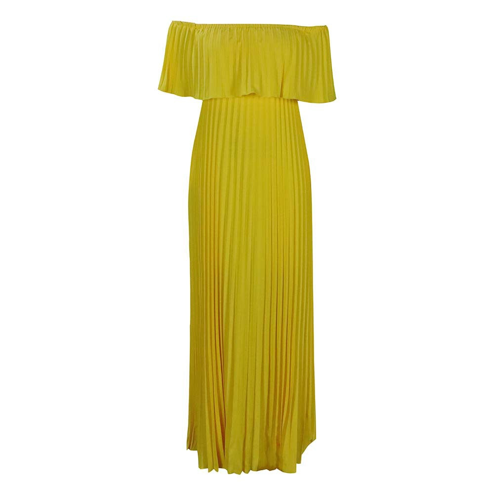 2025 D257 popular summer new women's clothing New sexy off-the-shoulder chest wrap pleated party 2025 dress