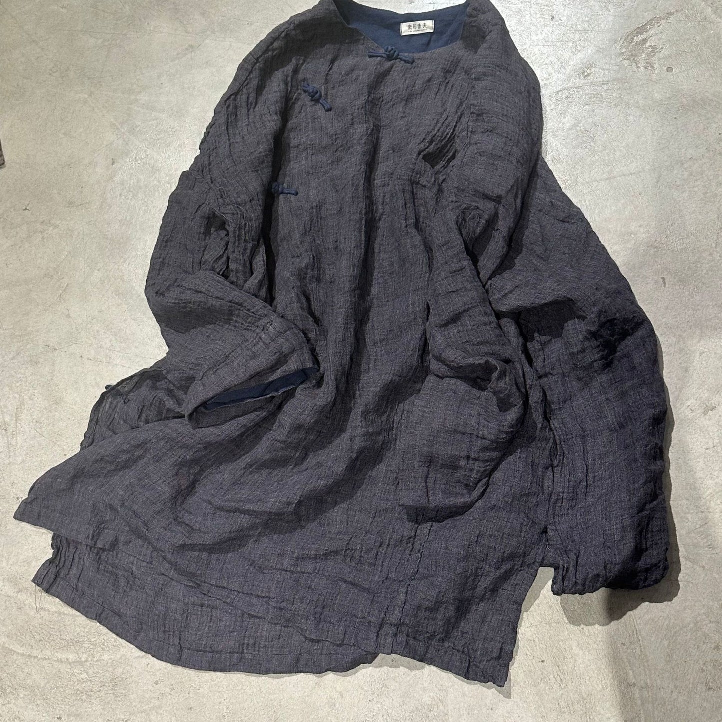 2025 25/2 SN122 retro texture linen handmade buckle three-dimensional robe