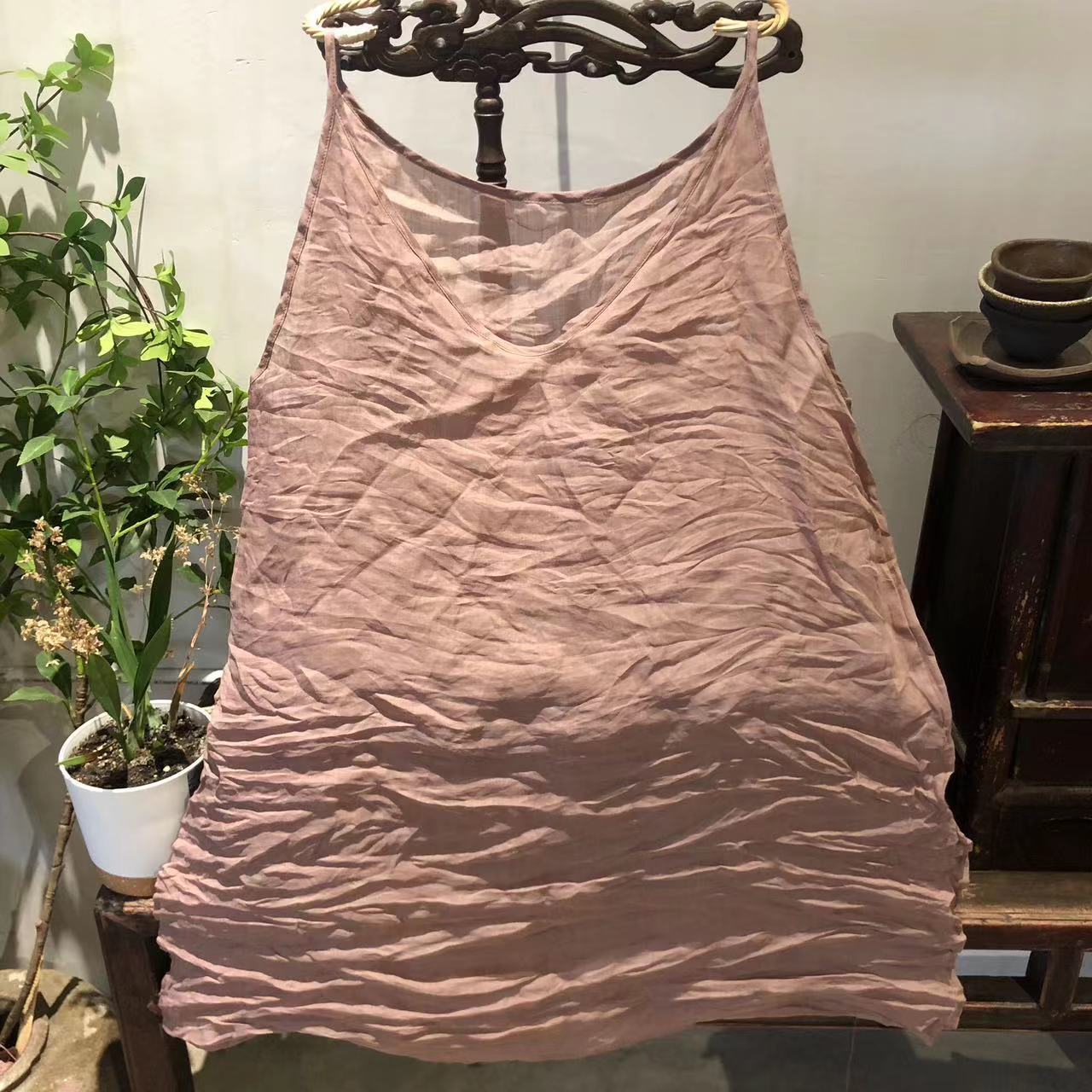 2025 23/3/Bamboo/Spring and summer literary and leisure basic solid color medium and long inner sling