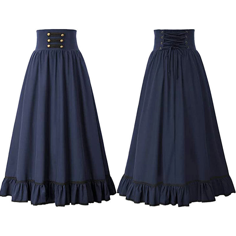 maoxiangshop pop culture dress to impress Plus Size Retro Renaissance Women's A- line Ruffle Skirt Halloween Ball Retro Cosplay